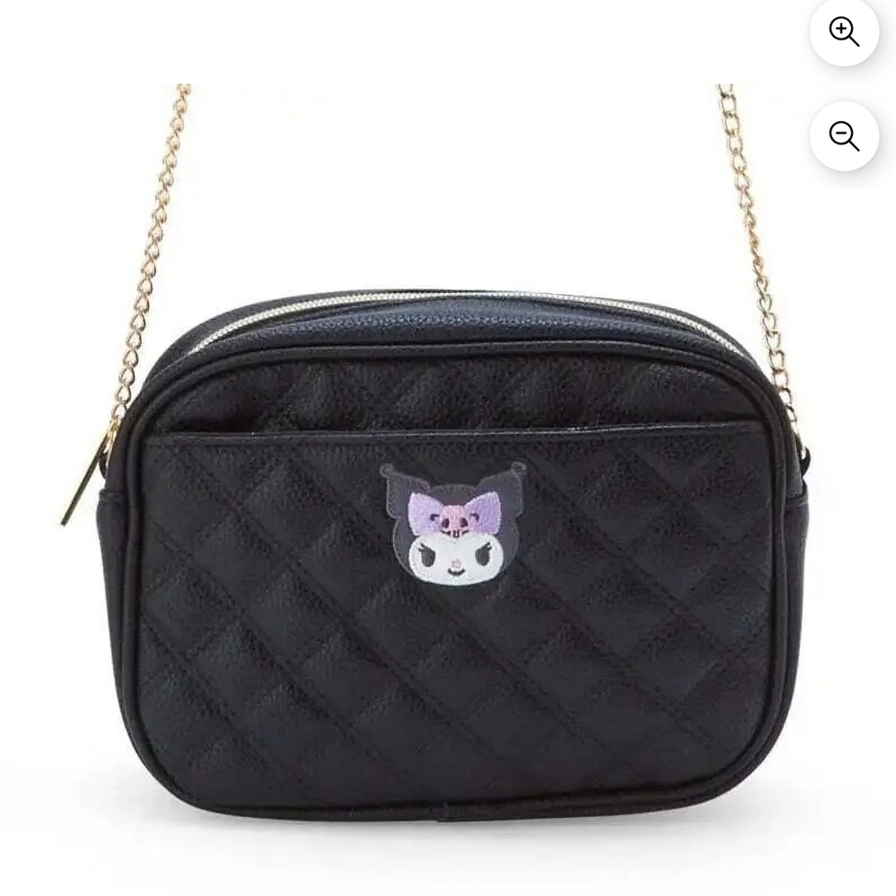 SANRIO KUROMI Black Quilted Crossbody Bag